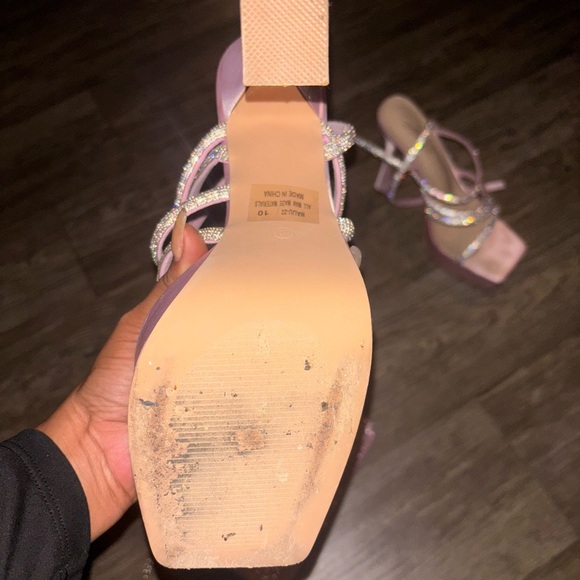 Pink rhinestone and glitter high heels with matching bag - Picture 6 of 6